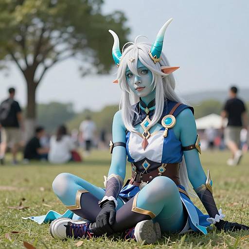 Vibrant Fantasy Cosplay in Nature