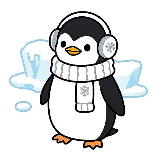 Isometric Cozy Penguin Portrait