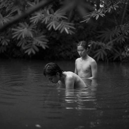 Dim Pond Portrait in Black and White