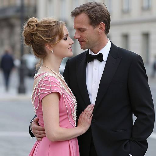 Elegant Couple in Urban Romance