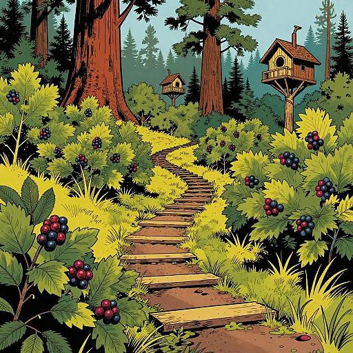 Comic Book Style Rural Landscape