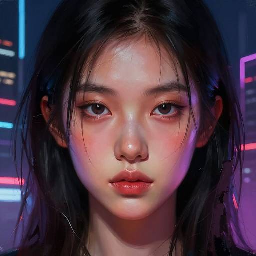 Hyperrealistic Neon Portrait of Q Hayashida