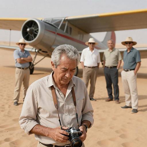 Desert Adventure with Vintage Airplane