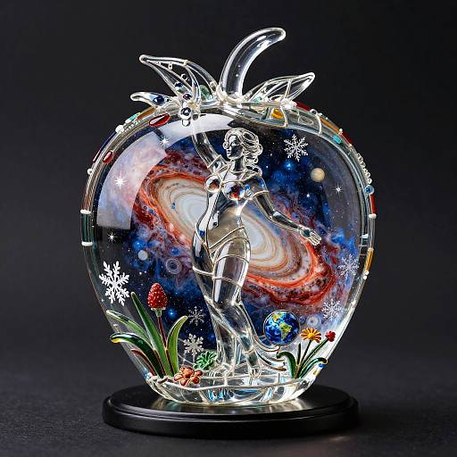 Intricate Glass Nebula Statue Photography