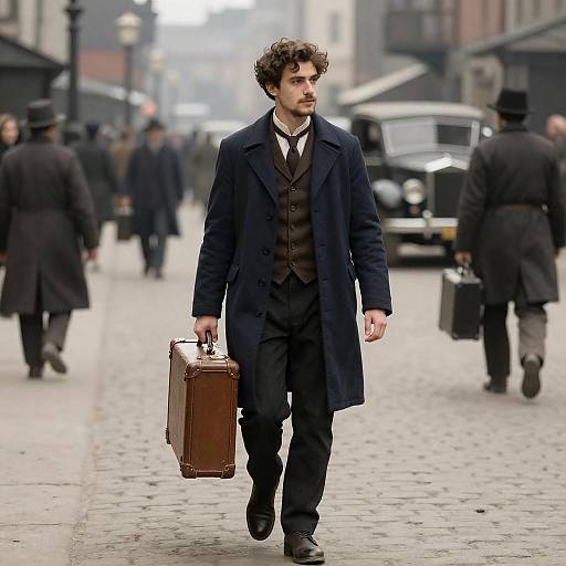 Early 20th-Century City Street Traveler