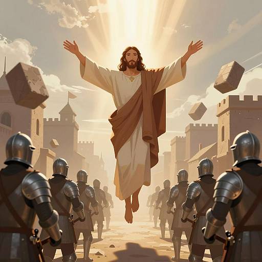 Divine Ascension Amidst Medieval Conflict