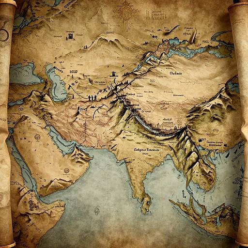 Ancient Alexander the Great Conquest Map