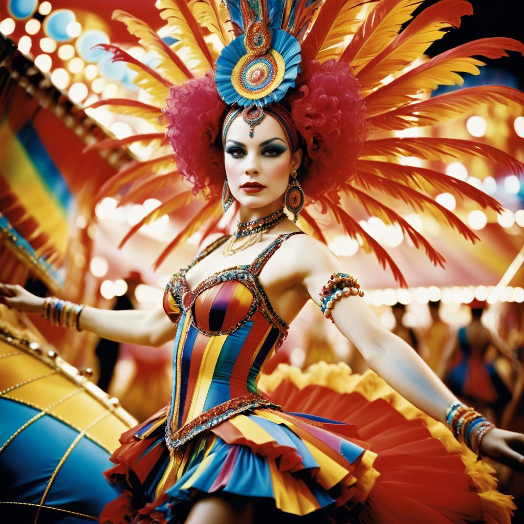 Vibrant Circus Performer in Carnival Scene