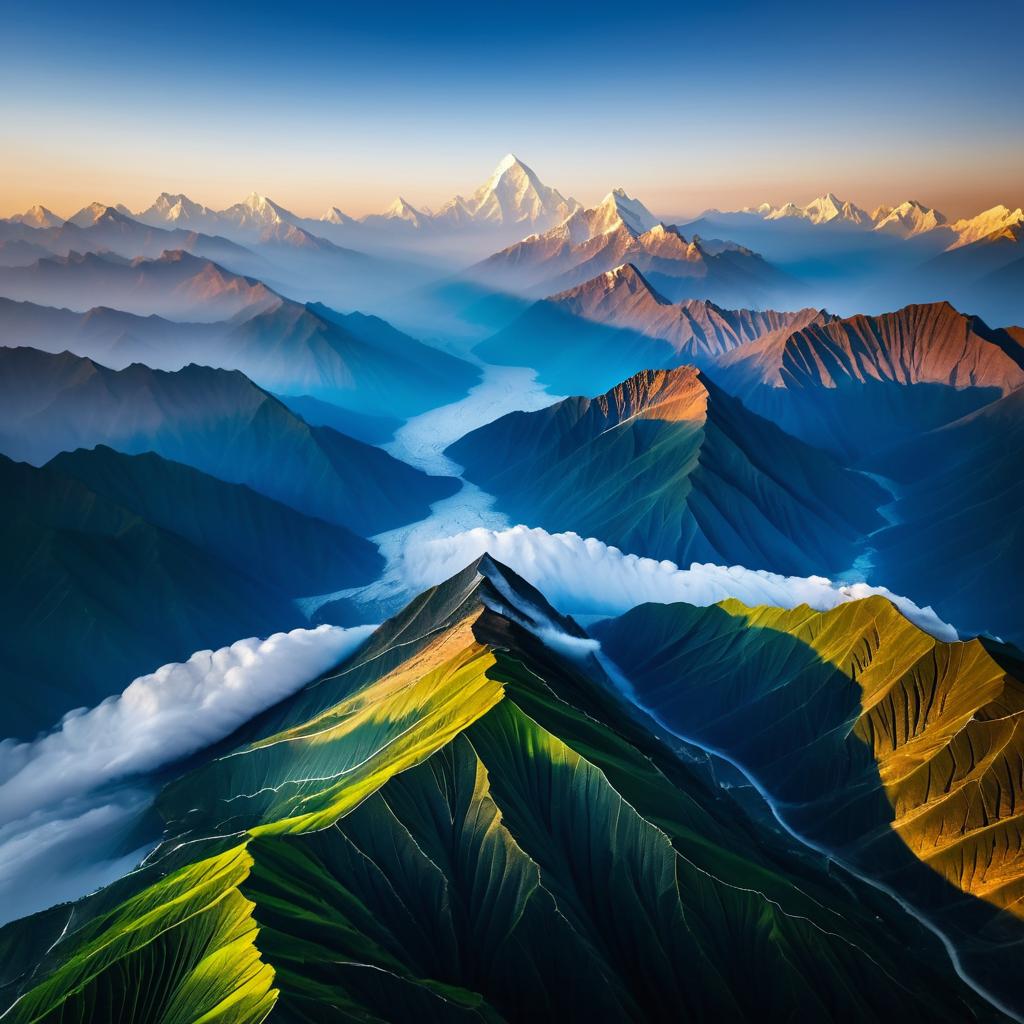 Aerial Serenity: Himalayas at Sunset