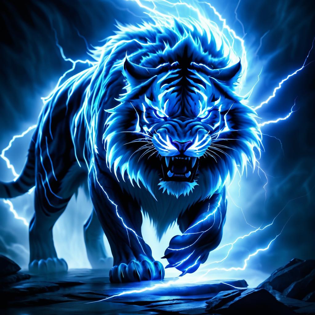 Hyperrealistic Spectral Tiger Concept Art