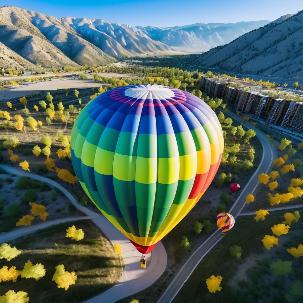 Whimsical Hot Air Balloon Over Cottonwood