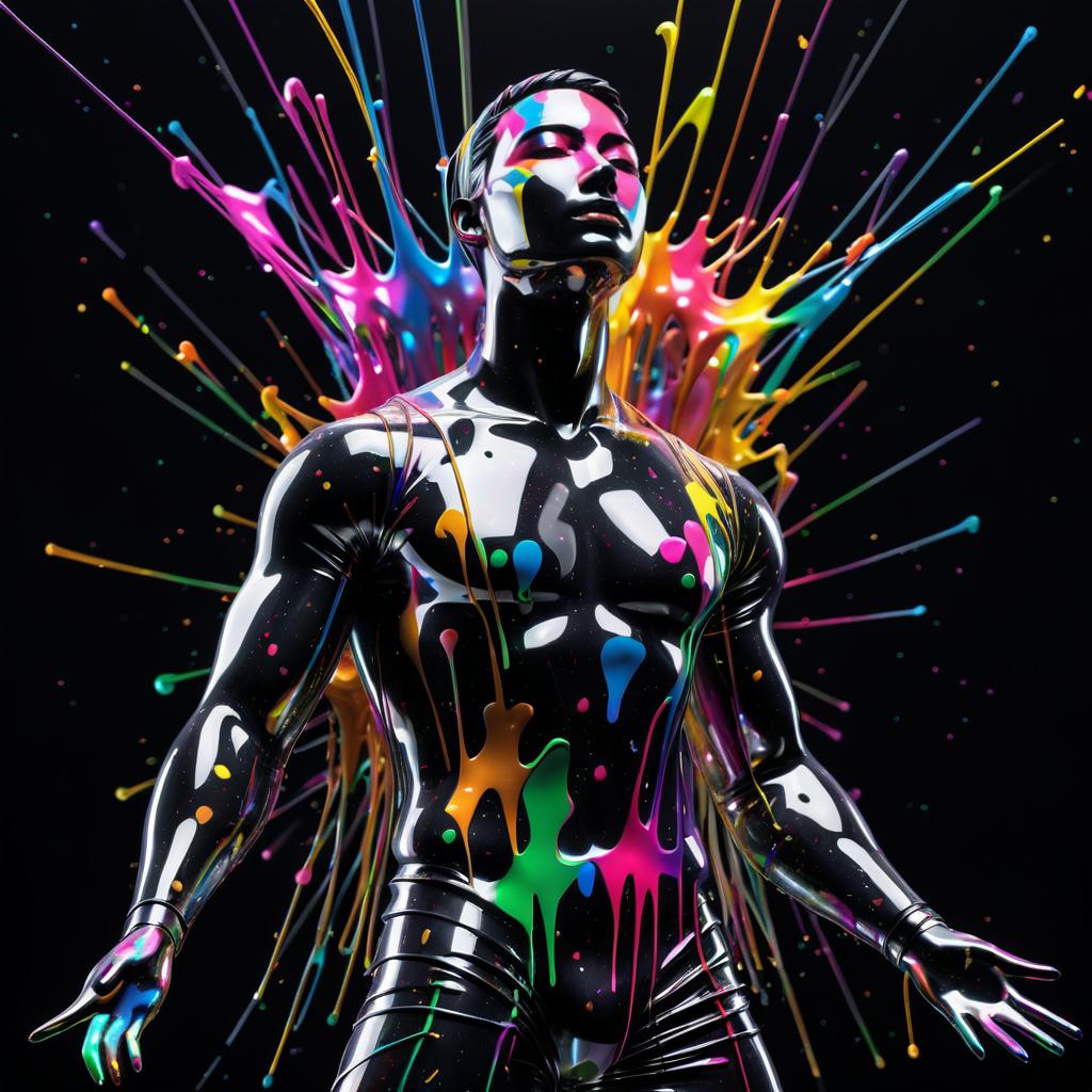 Cyberpunk Mannequin with Colorful Aesthetics