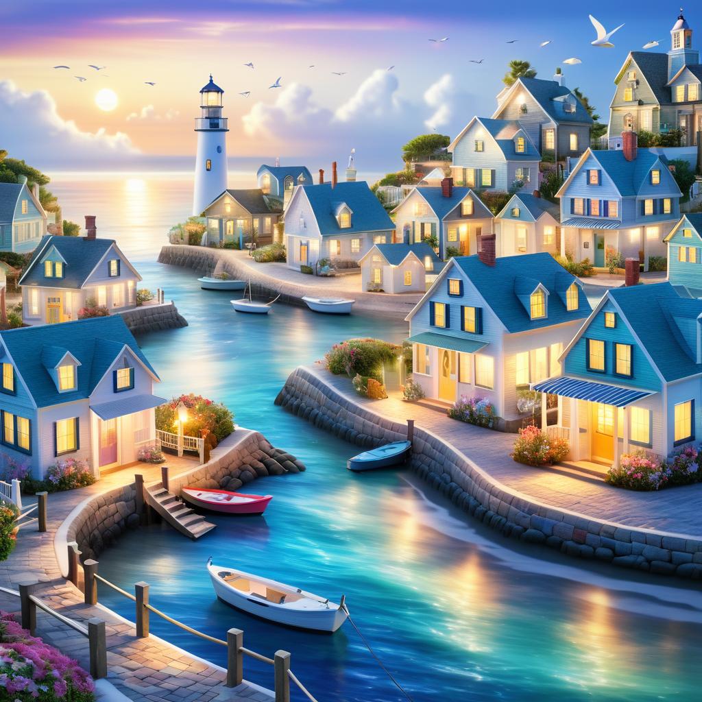 Serene Coastal Village with Cottages