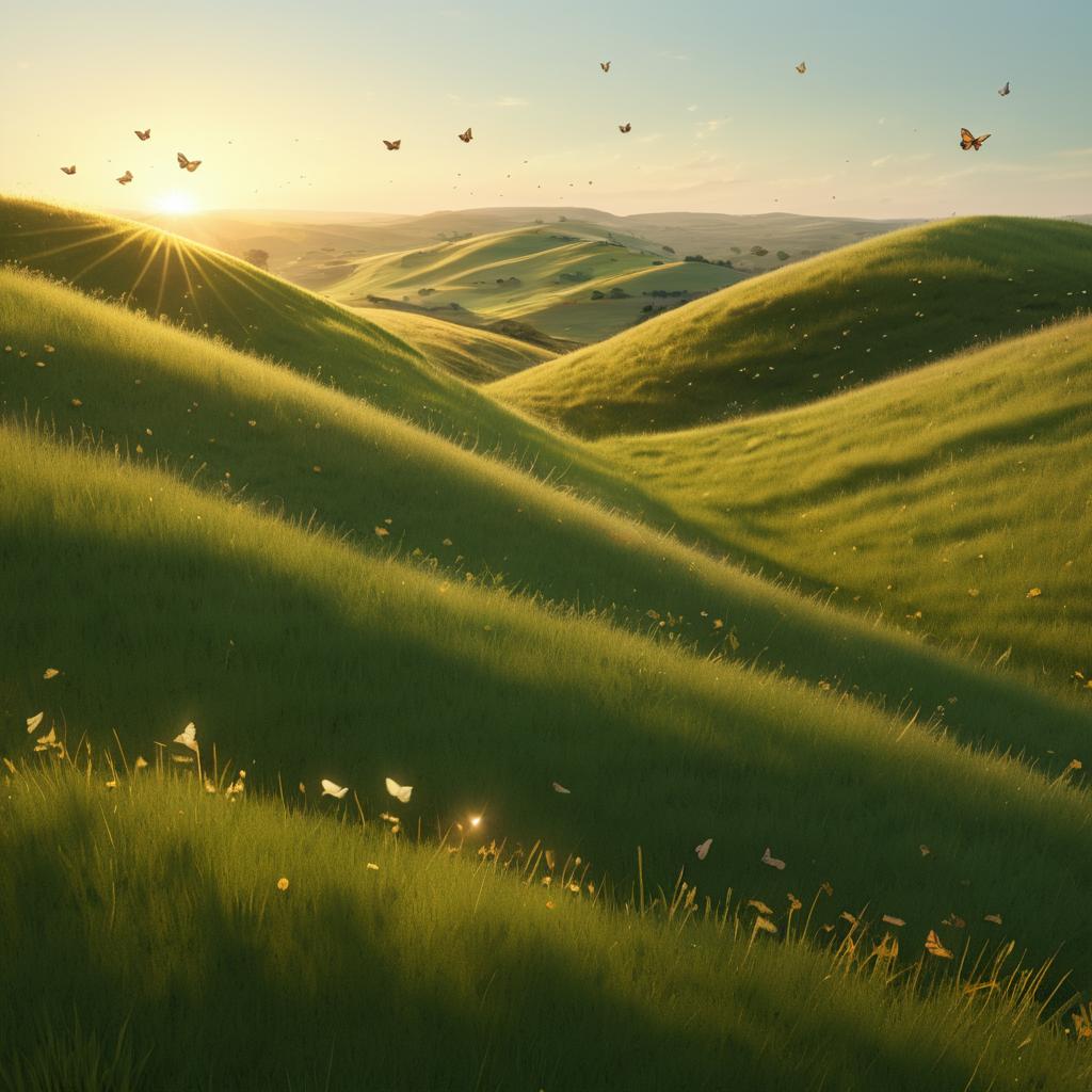 Cinematic View of Playful Hills and Wildlife