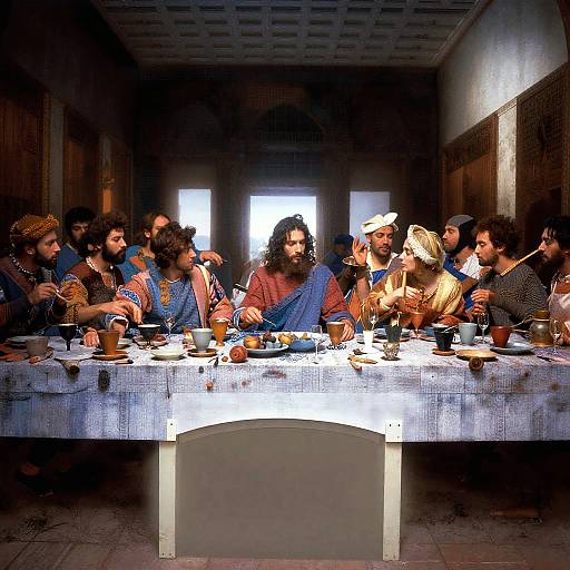 Empty Last Supper Table Scene