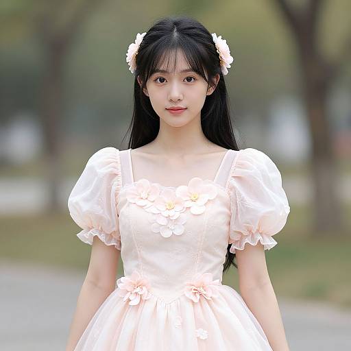 Pretty Woman in Floral Dress