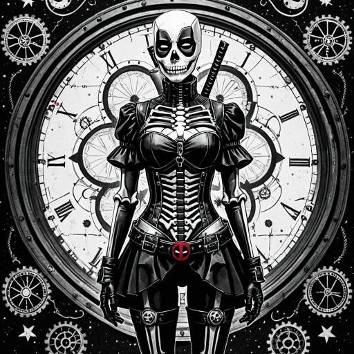 Gothic Post-Impressionism: Deadpool Skeleton Art