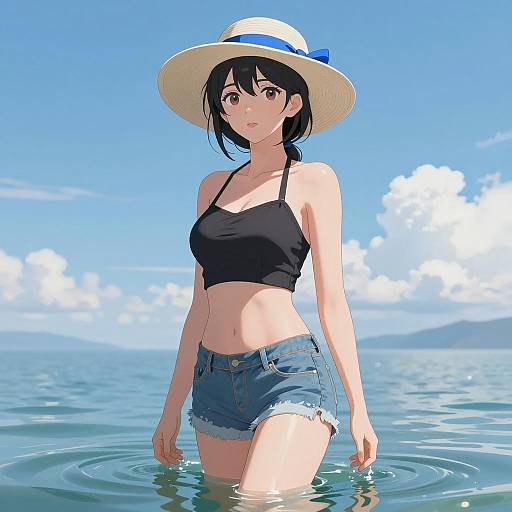 Anime Girl in Summer Waterwear