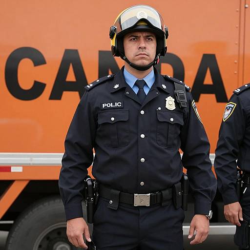 Serious Officer by Graffiti Orange Truck
