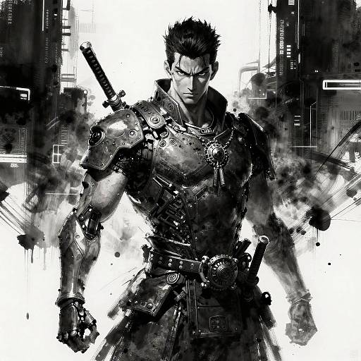 Futuristic Samurai in Shinkawa Style