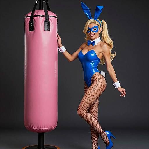 Blonde Woman in Bunny Suit Illustration