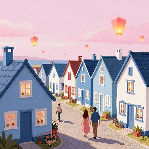 Vibrant Valentine’s Day Coastal Village