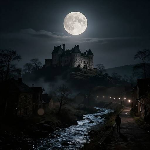 Cinematic 1880s Moonlit Horror Scene