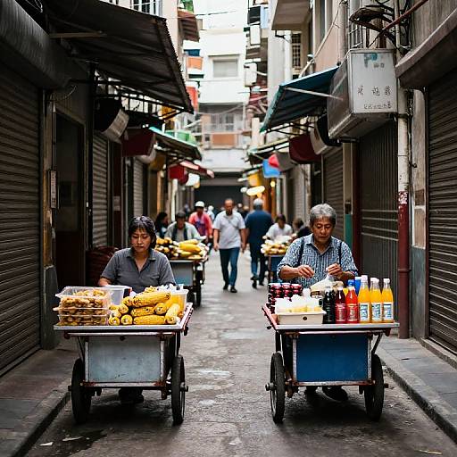 Urban Alley Street Vendor Scene