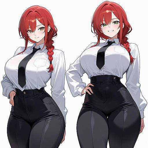 Confident Redhead in Stylish Outfit