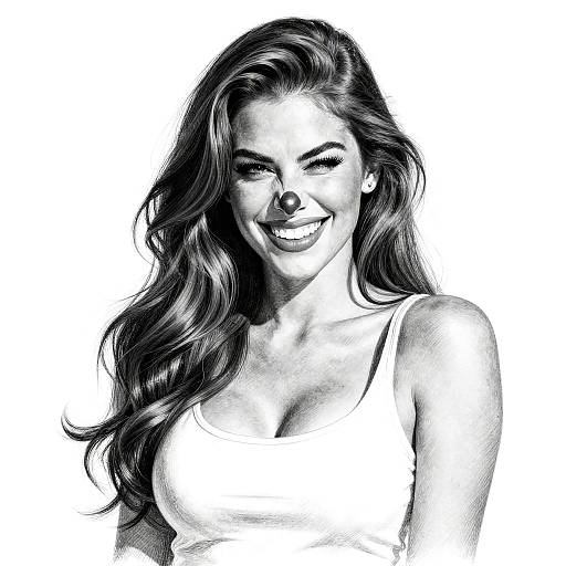 Realistic Pencil Drawing of Woman