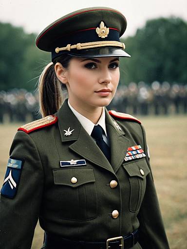 Female Soldier in Military Uniform