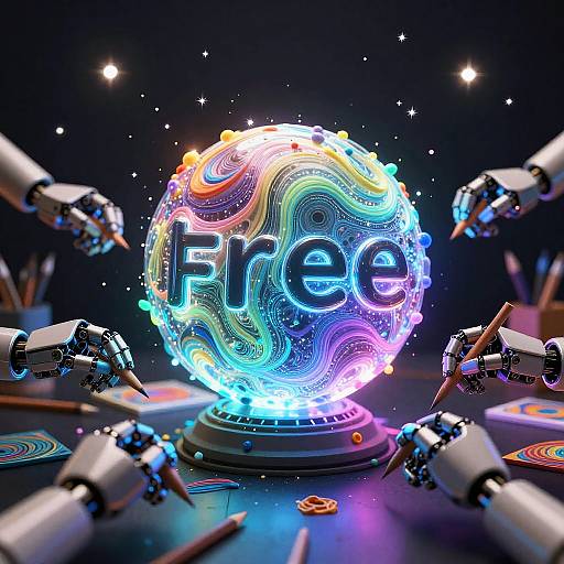 Glowing Orb of AI Creativity