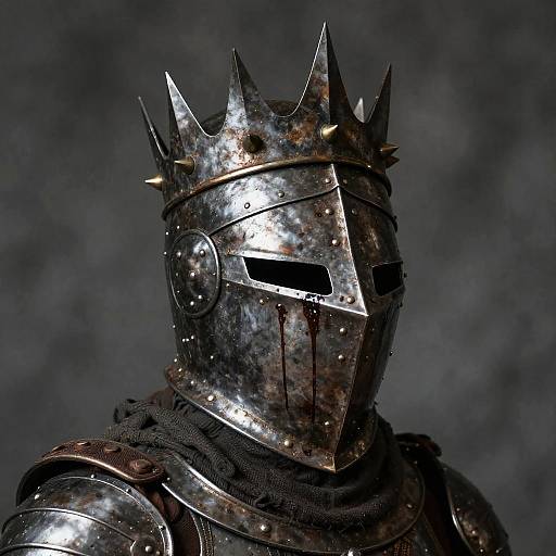 Medieval Spiked Crowned Armored Headpiece