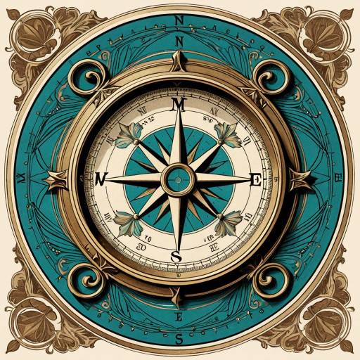 Vintage Brass Compass Illustration
