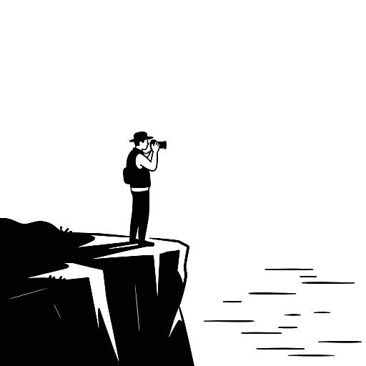 Minimalist Line Art Photographer at Dawn