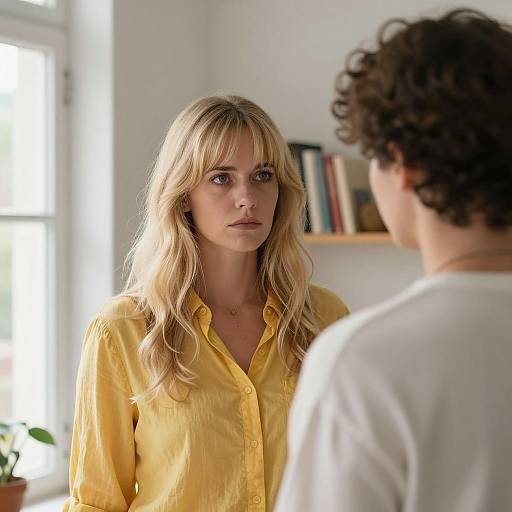 A Serious Encounter by the Window