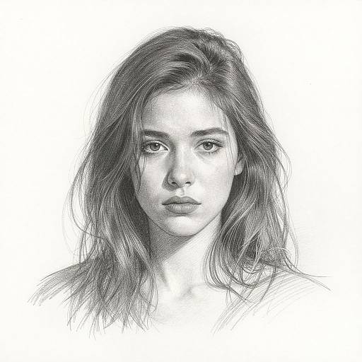 Melancholic Woman Pencil Drawing