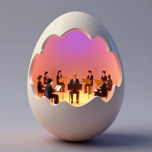 Invisible Orchestra Inside Glowing Egg