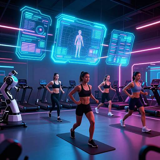 Futuristic Cyberpunk Fitness Center