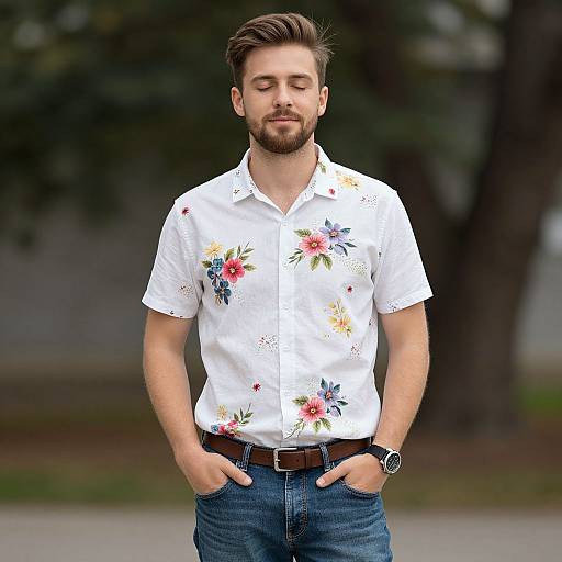 Stylish Summer Shirt on Man Outdoors