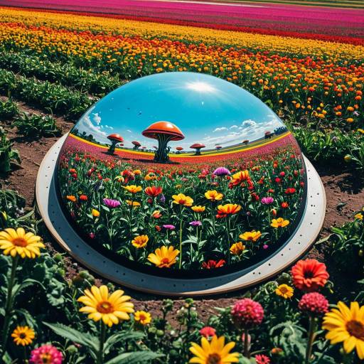 Whimsical Alien Flower Fantasy Scene Whimsical Alien Flower Fantasy Scene