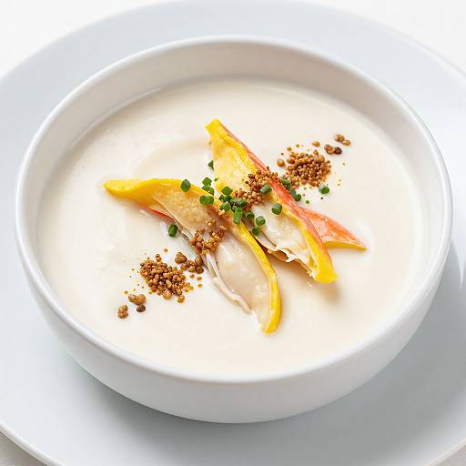 Elegant Creamy Crab Soup Presentation