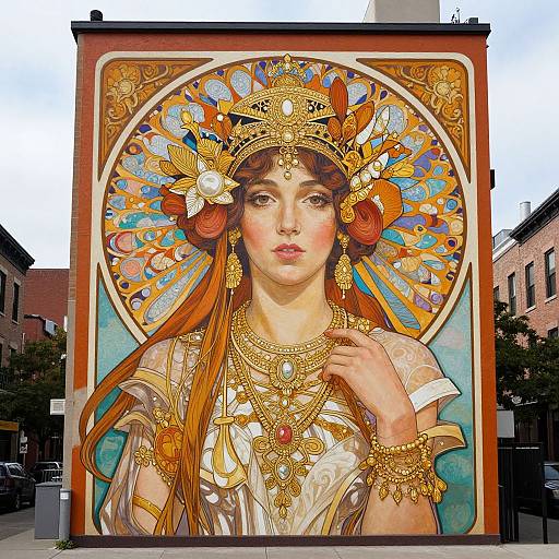 Art Nouveau Digital Mural Portrait