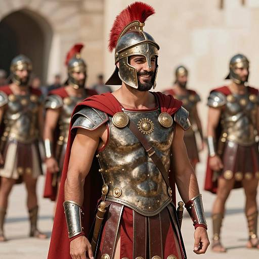 Man in Ancient Greek Warrior Armor