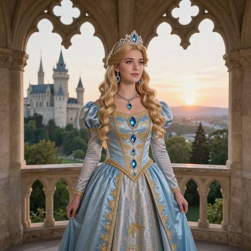 Regal Princess on Castle Balcony