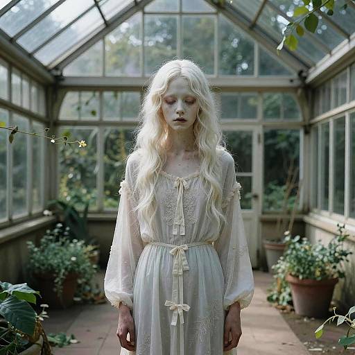 Porcelain Melancholy in Overgrown Conservatory