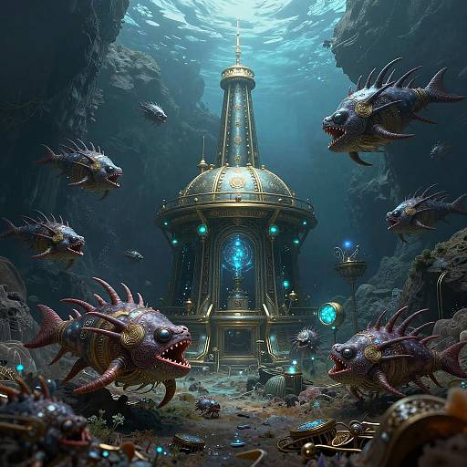 Clash of Bioluminescent Abyssal Predators