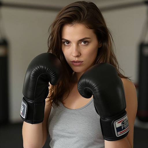 Photorealistic Woman in Boxing Outfit