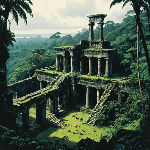 Jungle-Engulfed Ancient Ruins in Fantasy Art