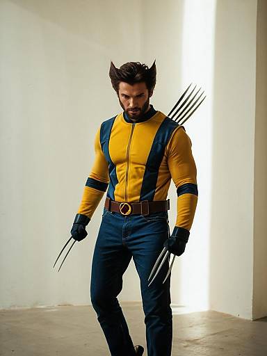 Man in Wolverine Cosplay Costume